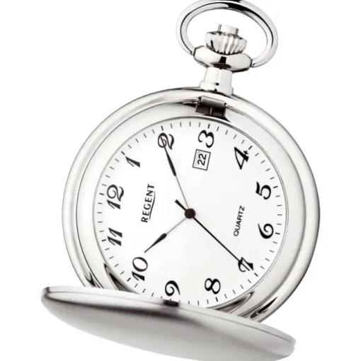 Regent Herren Taschenuhr Analog Gehäuse silber URP734