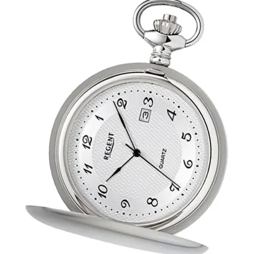 Regent Herren Taschenuhr Analog Gehäuse silber URP750