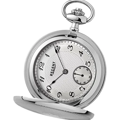 Regent Herren Taschenuhr Analog Gehäuse silber URP774
