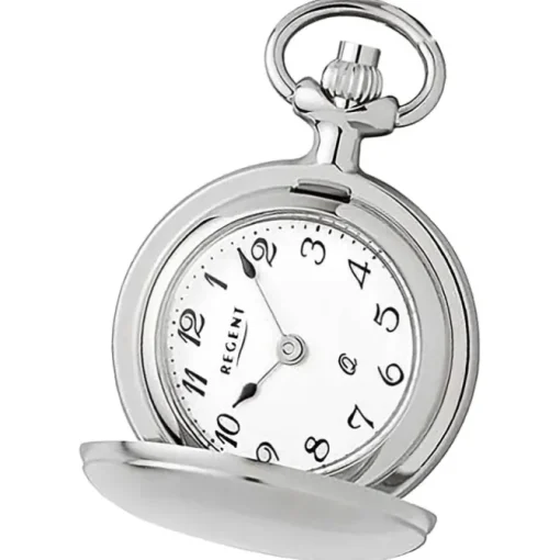 Regent Herren Taschenuhr Analog Gehäuse silber URP760