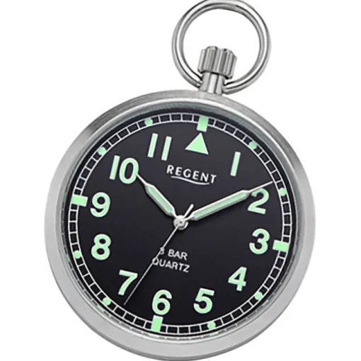 Regent Herren Taschenuhr Analog Gehäuse silber URP771