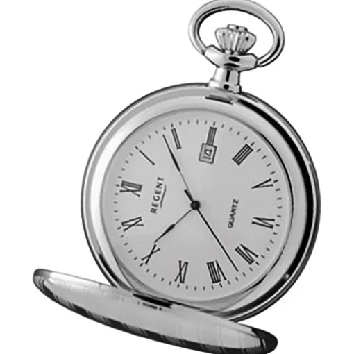 Regent Herren Taschenuhr Analog Gehäuse silber URP737