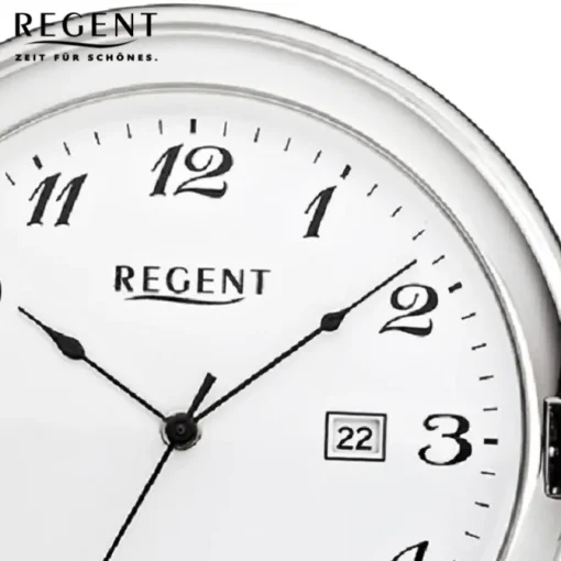 Regent Herren Taschenuhr Analog Gehäuse silber URP739