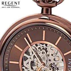 Regent Herren Taschenuhr Analog Gehäuse braun URP709