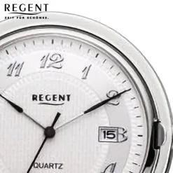 Regent Herren Taschenuhr Analog Gehäuse silber URP732