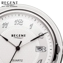 Regent Herren Taschenuhr Analog Gehäuse silber URP733