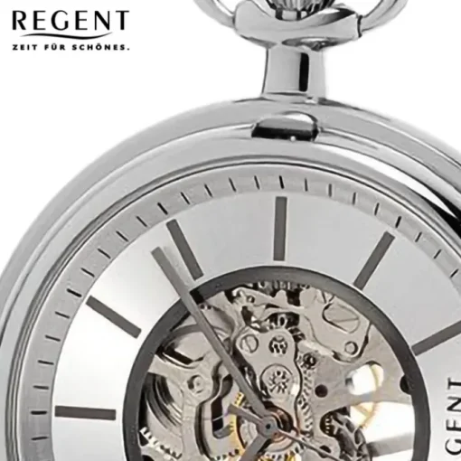 Regent Herren Taschenuhr Analog Gehäuse silber URP769