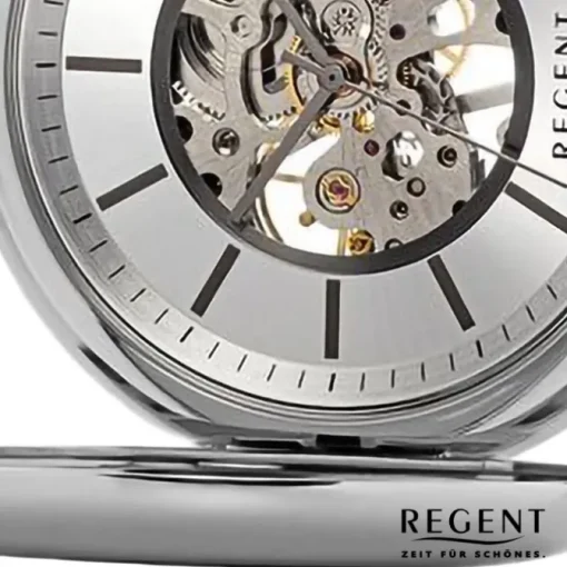 Regent Herren Taschenuhr Analog Gehäuse silber URP769