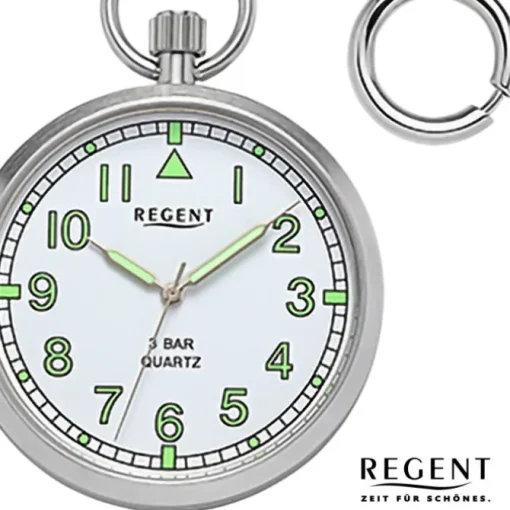Regent Herren Taschenuhr Analog Gehäuse silber URP770
