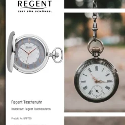 Regent Herren Taschenuhr Analog Gehäuse silber URP729