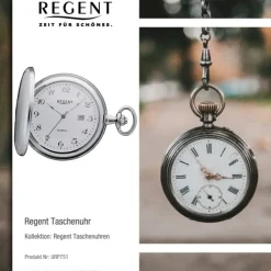 Regent Herren Taschenuhr Analog Gehäuse silber URP751