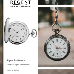 Regent Herren Taschenuhr Analog Gehäuse silber URP713