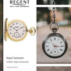 Regent Herren Taschenuhr Analog Gehäuse gold URP716