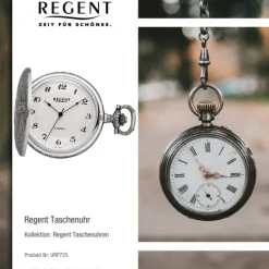 Regent Herren Taschenuhr Analog Gehäuse grau URP725