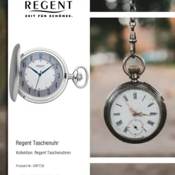 Regent Herren Taschenuhr Analog Gehäuse silber URP726