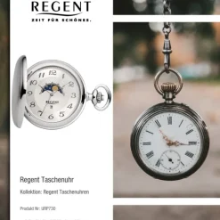 Regent Herren Taschenuhr Analog Gehäuse silber URP730