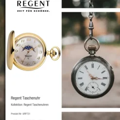 Regent Herren Taschenuhr Analog Gehäuse gold URP731