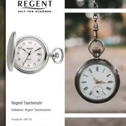 Regent Herren Taschenuhr Analog Gehäuse silber URP732