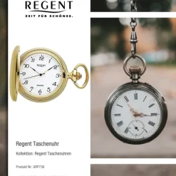 Regent Herren Taschenuhr Analog Gehäuse gold URP736