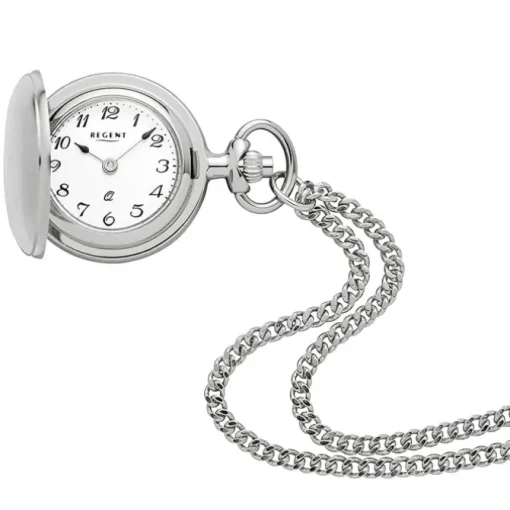Regent Herren Taschenuhr Analog Gehäuse silber URP760