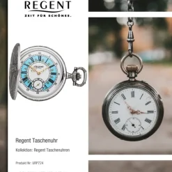 Regent Herren Taschenuhr Analog Gehäuse grau URP724