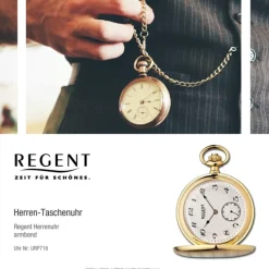 Regent Herren Taschenuhr Analog Gehäuse gold URP716