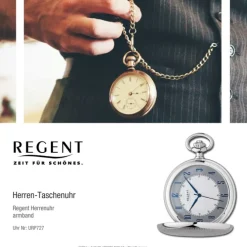 Regent Herren Taschenuhr Analog Gehäuse silber URP727