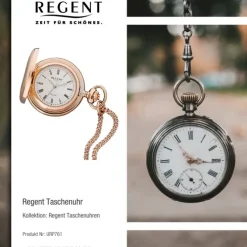 Regent Herren Taschenuhr Analog Gehäuse rosegold URP761