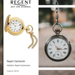 Regent Herren Taschenuhr Analog Gehäuse gold URP762