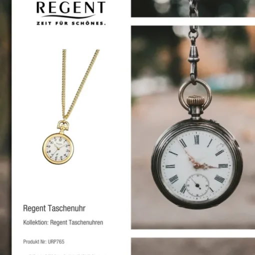 Regent Herren Taschenuhr Analog Gehäuse gold URP765