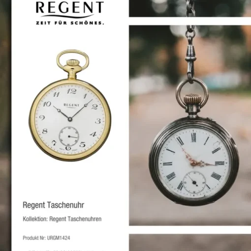 Regent Herren Taschenuhr Analog GM-1424 Mechanisch URGM1424