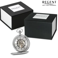 Regent Herren Taschenuhr Analog Gehäuse silber URP769