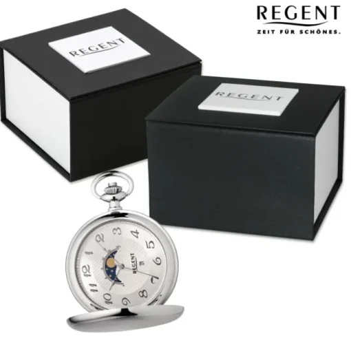 Regent Herren Taschenuhr Analog Gehäuse silber URP730