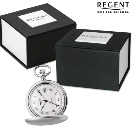 Regent Herren Taschenuhr Analog Gehäuse silber URP732