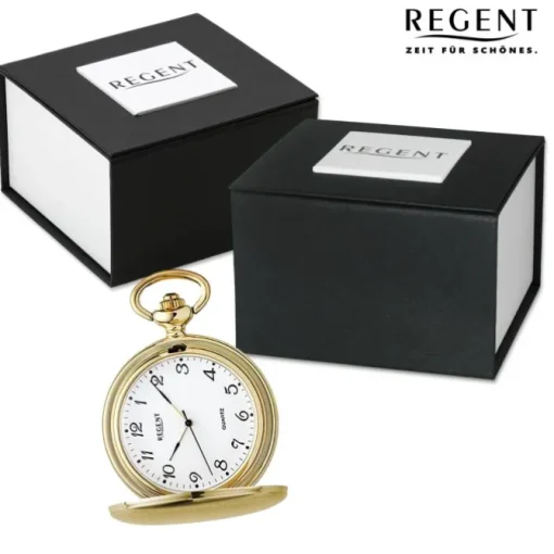 Regent Herren Taschenuhr Analog Gehäuse gold URP736