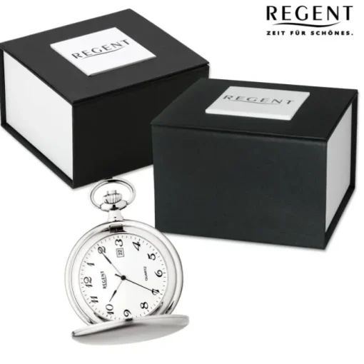 Regent Herren Taschenuhr Analog Gehäuse silber URP734