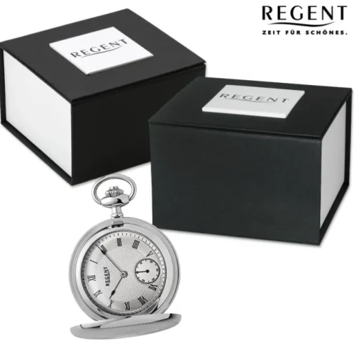 Regent Herren Taschenuhr Analog Gehäuse silber URP772