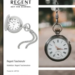 Regent Herren Taschenuhr Analog Gehäuse silber URP760