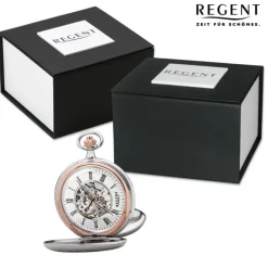 Regent Herren Taschenuhr Analog Gehäuse silber rosegold URP702
