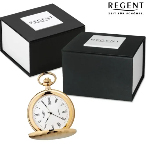 Regent Herren Taschenuhr Analog Gehäuse gold URP738