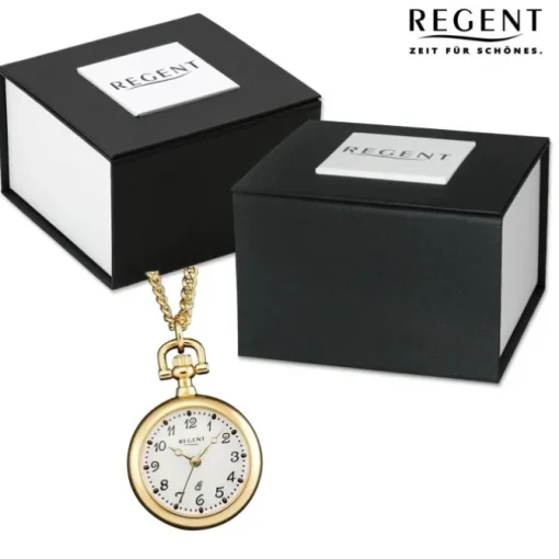 Regent Herren Taschenuhr Analog Gehäuse gold URP765