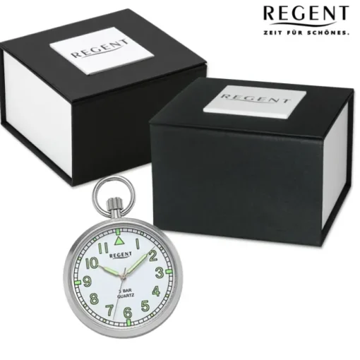 Regent Herren Taschenuhr Analog Gehäuse silber URP770