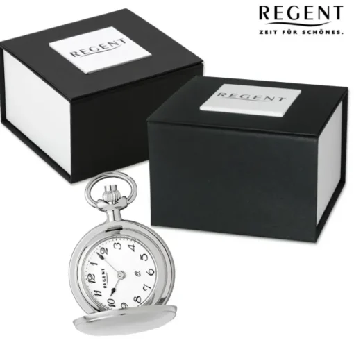 Regent Herren Taschenuhr Analog Gehäuse silber URP760