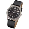 Regent Herren-Armbanduhr - Titan-Uhren - Quarz Leder schwarz URF845