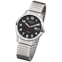 Regent Herren-Armbanduhr F-895 Quarz-Uhr Stahl-Armband silber URF895