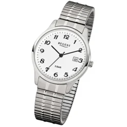 Regent Herren-Armbanduhr F-875 Quarz-Uhr Stahl-Armband silber URF875
