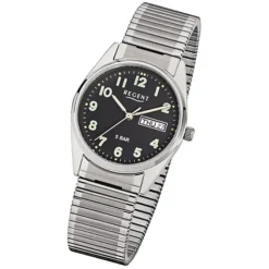 Regent Herren-Armbanduhr F-291 Quarz-Uhr Stahl-Armband silber URF291