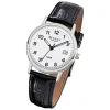 Regent Herren-Armbanduhr F-791 Quarz-Uhr Leder-Armband schwarz URF791