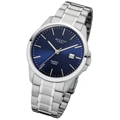 Regent Herren-Armbanduhr 32-F-1011 Quarz-Uhr Edelstahl-Armband silber URF1011