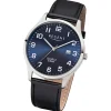 Regent Herren-Armbanduhr F-1240 Quarz-Uhr Leder-Armband schwarz UR1113409